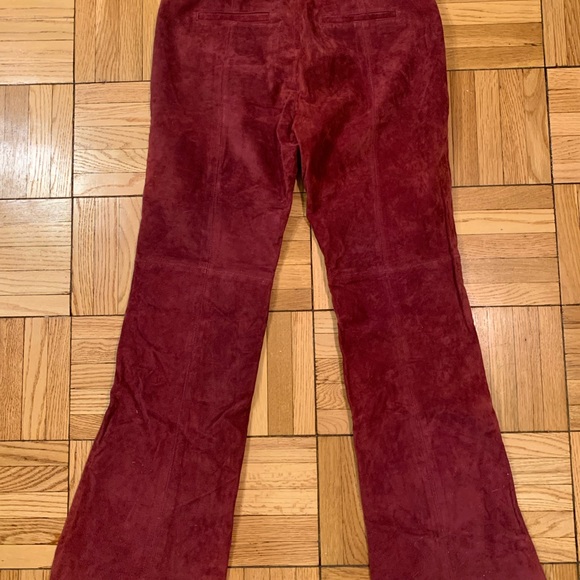 NWT Genuine suede Anthropologie burgundy red pants - Picture 13 of 14
